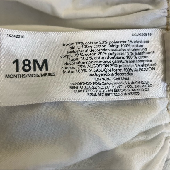 Oshkosh B'gosh Tiered Bib Style Overall Dress Denim and Eyelet Blue White 18 mo - Picture 9 of 14